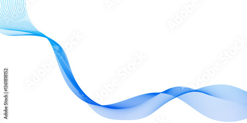 Abstract flowing Waves line in blue abstract modern background with blue wavy line particles, minimal wave with smooth digital wave Pattern, Abstract vector background with blue wavy lines.
