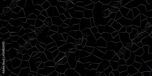 Abstract Fracture Pattern Illustration with Distressed Stone and Black Cement

