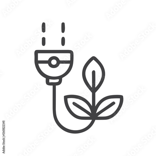 Green Energy Leaf and Socket Icon for Renewable Power Projects - Ideal for Sustainable Electricity Websites, Clean Energy Apps, and Eco-Friendly Power Resource Materials