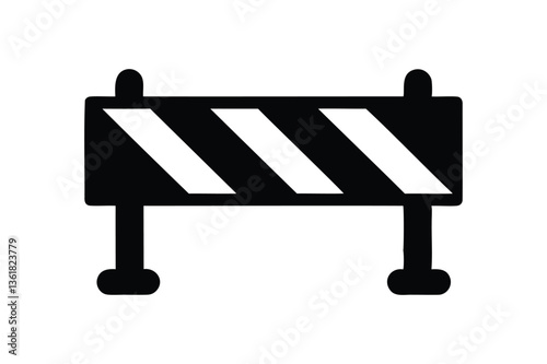 Road barrier icon on white background