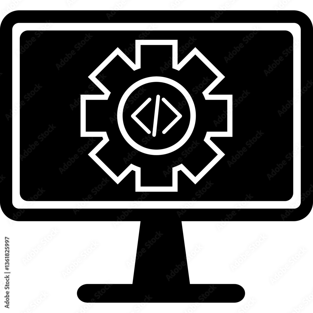 Web Development Glyph Icon Web Development Glyph Icon