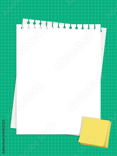 Background illustration. Torn note background illustration. Background vector illustration for school, students.