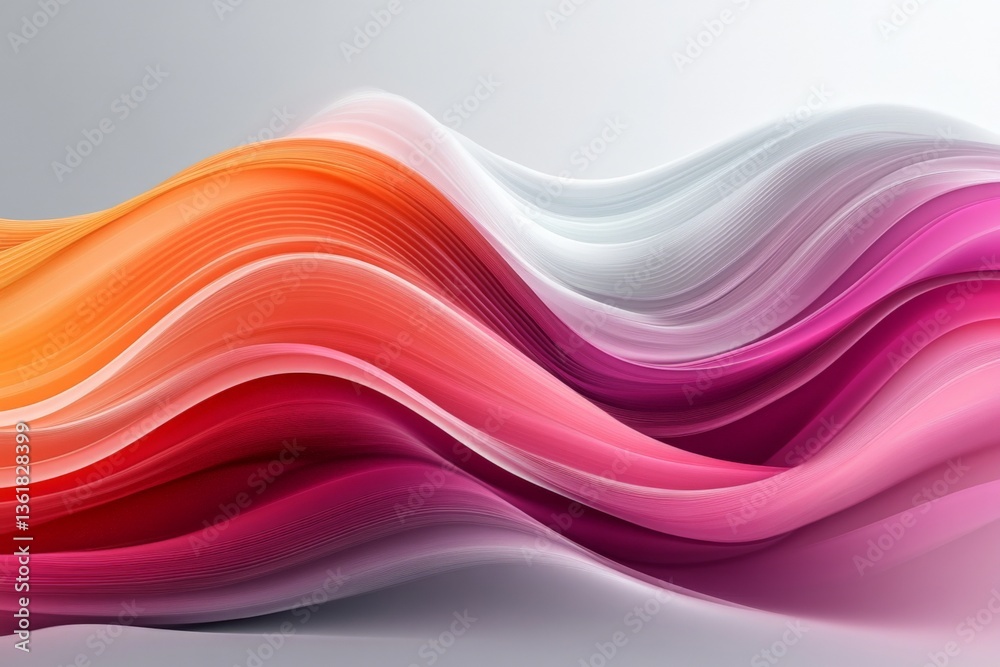 Obraz premium Colorful wavy patterns create a stunning visual effect with flowing lines and vibrant hues in a modern art display