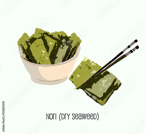 Japanese Nori Dry Umami Seaweed Delicacy Sea Harvest Gourmet Cooking Essential Nutritious Marine Ingredient