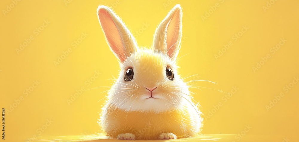 a cartoon rabbit with a yellow background and a yellow background with a yellow background and a white rabbit with a black nose and ears a cartoon rabbit with a yellow background and a yellow background with a yellow background and a white rabbit with a black nose and ears