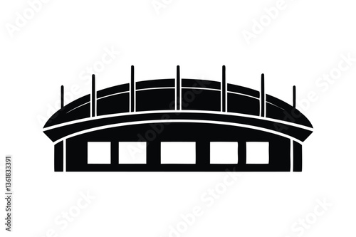 Stadium silhouette on white background