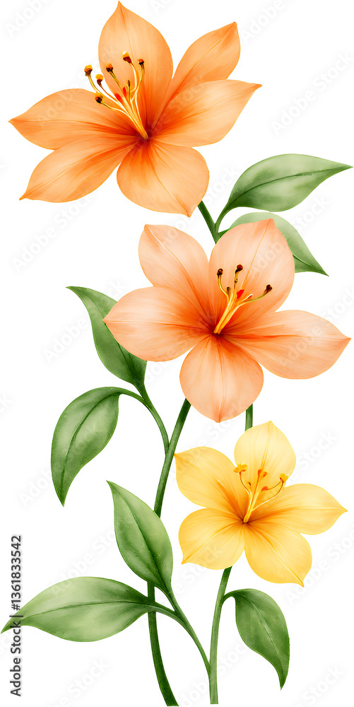 Fototapeta premium Abstract floral pattern with vertical lines