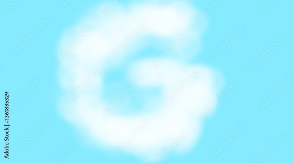 A white cloud shaped like the letter A white cloud shaped like the letter