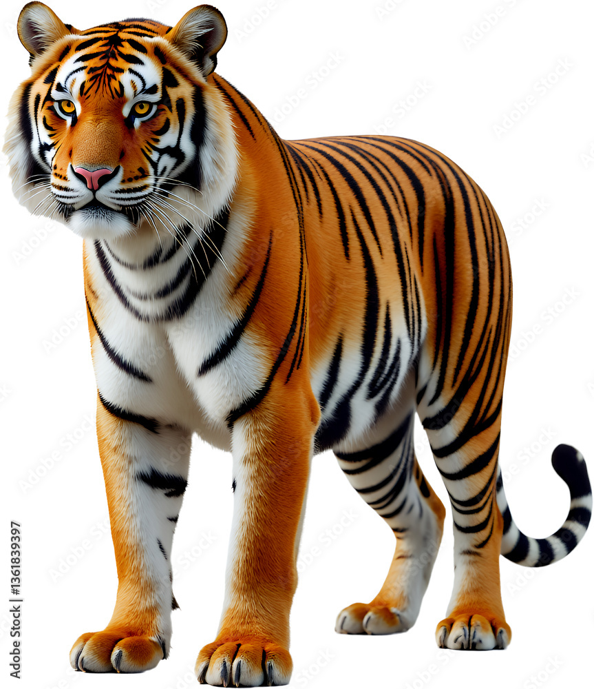 Obraz premium Abstract Gray and White Tiger Pattern with Transparent Background