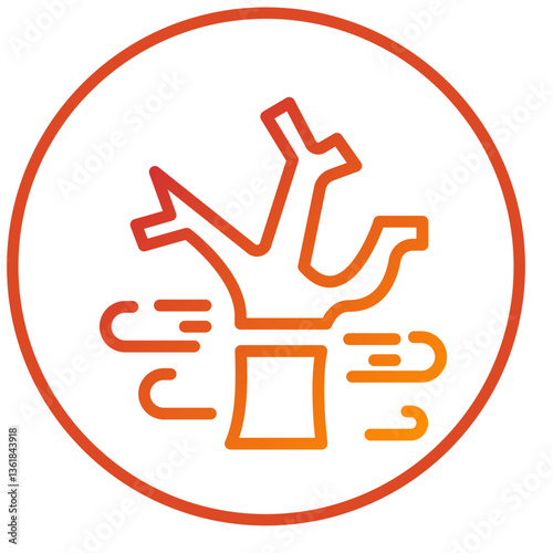 Tree Broken Icon Style
