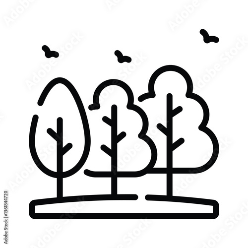 A nature inspired icon featuring trees, symbolizing outdoor adventures.