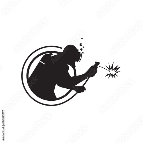 Underwater welder logo