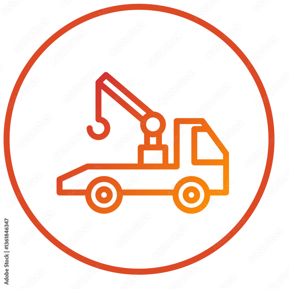 Naklejka premium Tow Truck Icon Style
