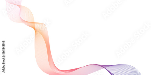 Technology abstract lines on white background, design for banner wallpaper background and many more, abstract vector colorful wave line flowing isolated on white background.