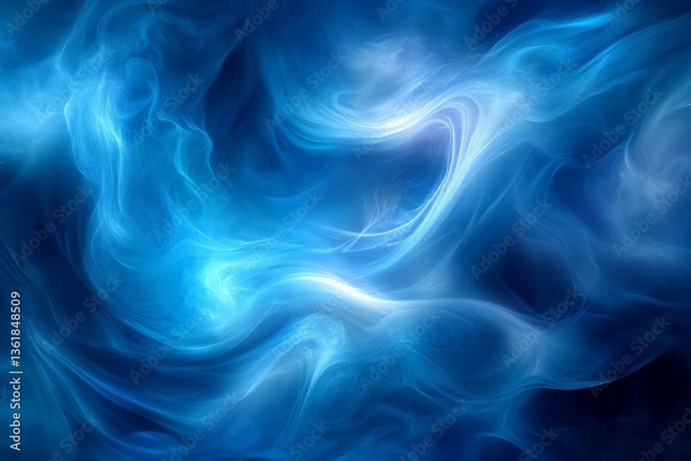 Fototapeta premium Swirling blue abstract patterns create a mesmerizing visual experience of fluid motion and depth