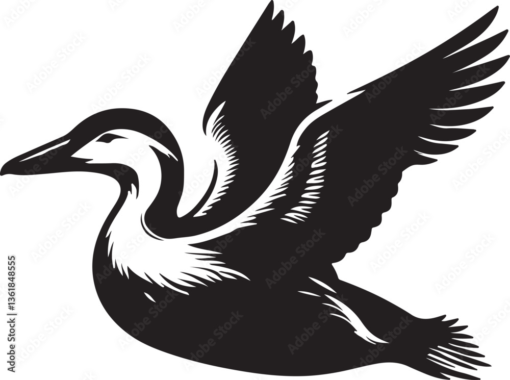 Fototapeta premium Eider silhouette colour vector style with white background