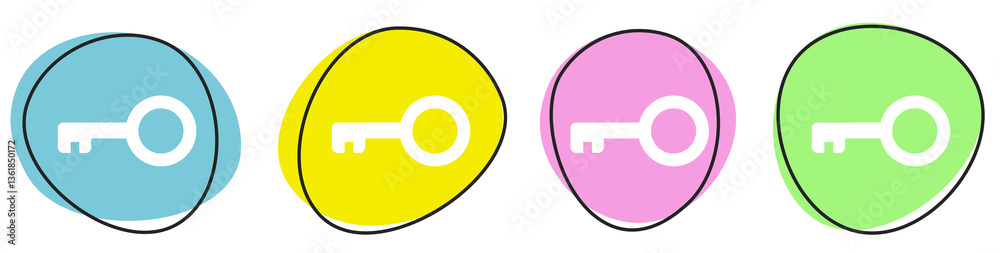 Banner mit 4 Buttons: Schlüssel