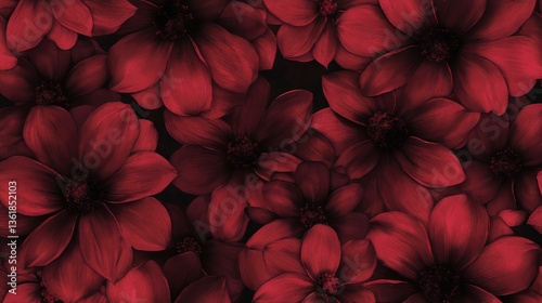 Dark red seamless flower pattern as a floral background. Use for merchandise branding product fabric print. floral motif ornament design backdrop bg.