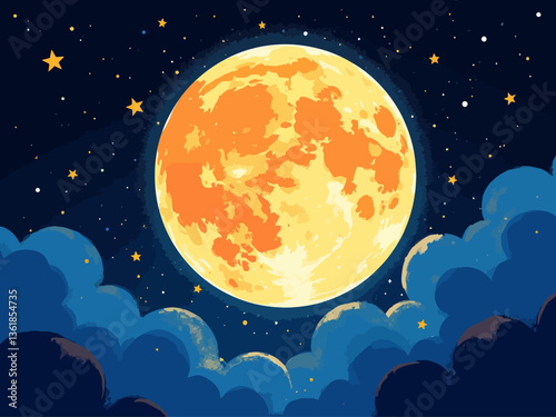 whimsical moon and stars texture
