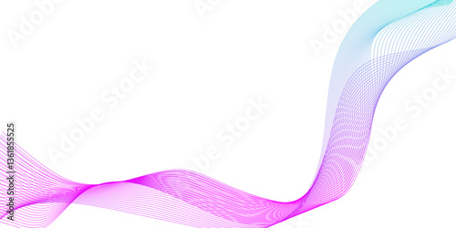 Картината върху платно abstract pink or blue wave lines and technology background, vector design speed lines on transparent ribbon isolated undulate wave Swirl, abstract white background with pink wave line for design