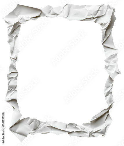 PNG Crumpled paper forming a square frame