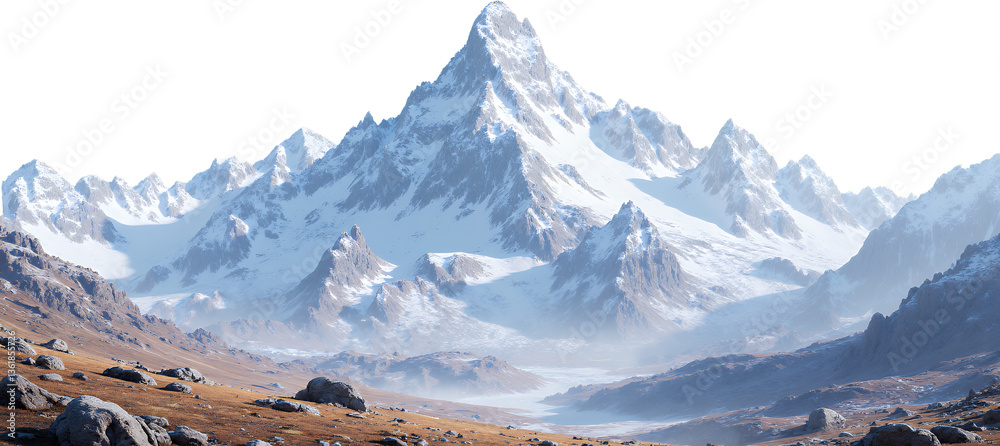 Obraz premium Abstract Mountain Range Halftone Pattern with Transparent Background