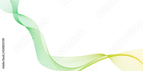 Soft abstract green or yellow wave line  background with wavy flowing lines, translucent shapes, and a calm modern aesthetic, abstract green wave background,  flowing lines with gradient texture.
