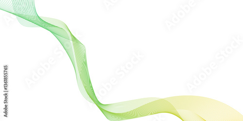 Soft abstract green or yellow wave line  background with wavy flowing lines, translucent shapes, and a calm modern aesthetic, abstract green wave background,  flowing lines with gradient texture.