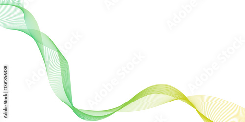 Soft abstract green or yellow wave line  background with wavy flowing lines, translucent shapes, and a calm modern aesthetic, abstract green wave background,  flowing lines with gradient texture.