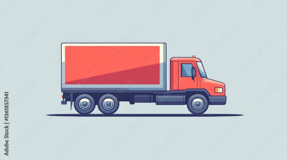 Long logistic truck flat icon vector design illustration. Distribution truck vector design. Long logistic truck flat icon vector design illustration. Distribution truck vector design.