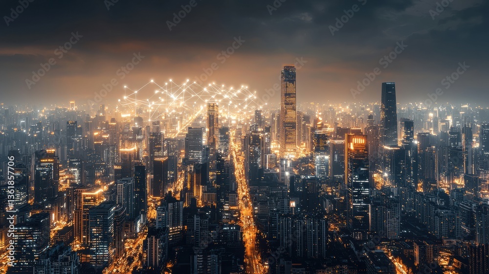 Exploring the Marvels of a Vibrant City at Night Illuminated by Artificial Intelligence Technology Exploring the Marvels of a Vibrant City at Night Illuminated by Artificial Intelligence Technology