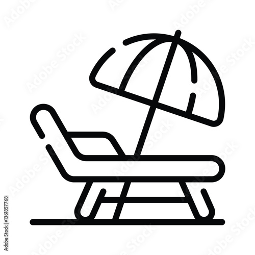 Creatively designed icon of beach lounger in modern style