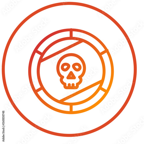 Pirate Coin Icon Style