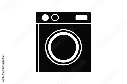 Washing machine on white background