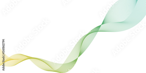abstract green or yellow wave line with white background template for presentation advertising banner layout, abstract background made form colorful lines.