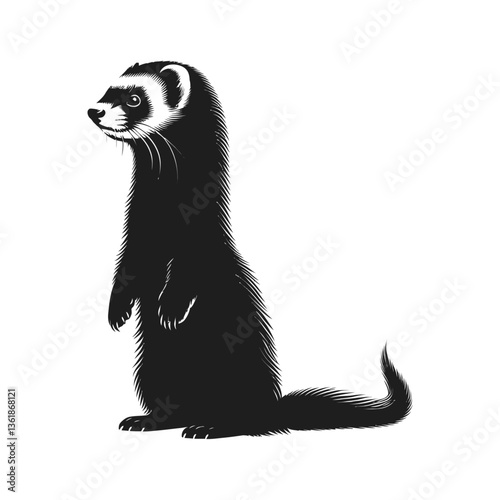 Ferret silhouette vector 