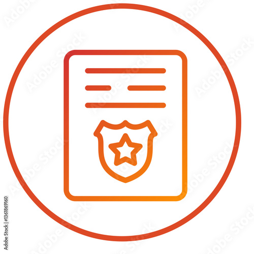 Police Certificate Icon Style