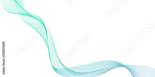 abstract blue wave line background, with symmetrical design representing sound or data transmission in digital technology, for modern design element use.