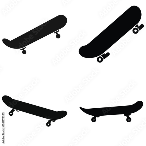 Isolated 3d metal skateboard design illustration equipment