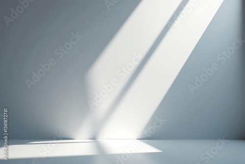 Gray background with sunlight glare streaming in for product presentation,  marketing,  backdrop