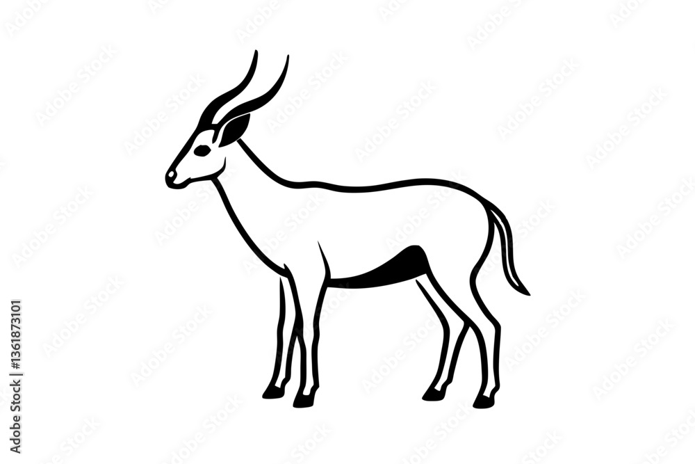 Oryx silhouette vector illustration Oryx silhouette vector illustration