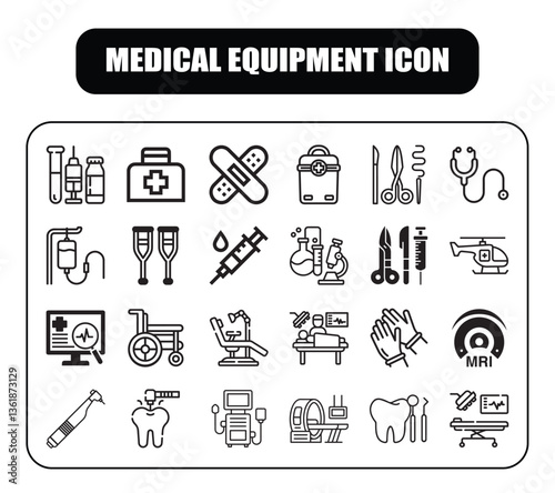 Medical equipment icon. High-quality vector illustration of essential medical equipment, perfect for healthcare and medical design projects.