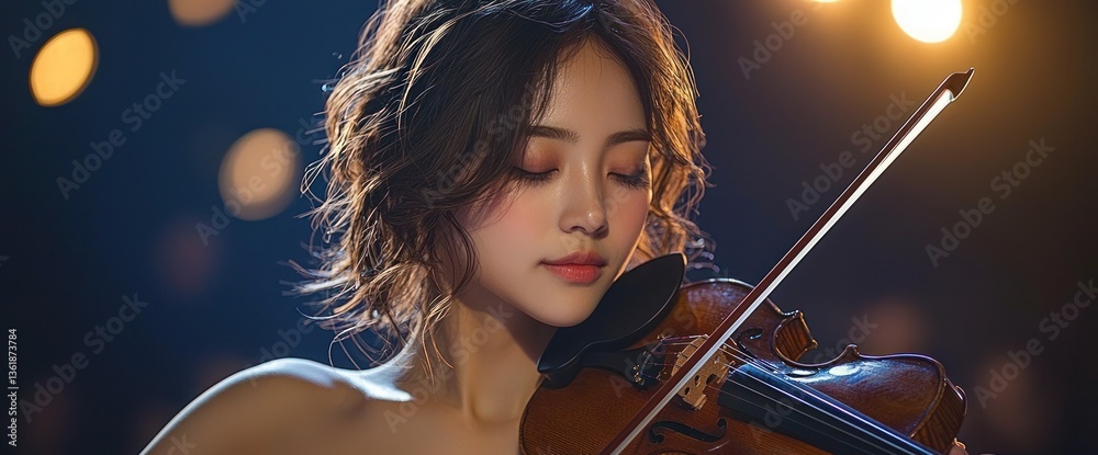 Fototapeta premium Violinist in Contemplation