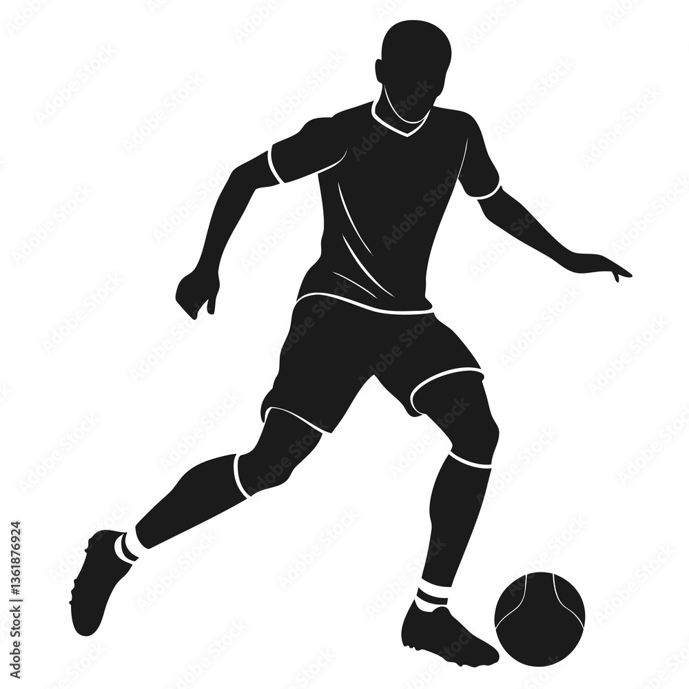 Naklejka premium soccer Football Player silhouette vector illustration