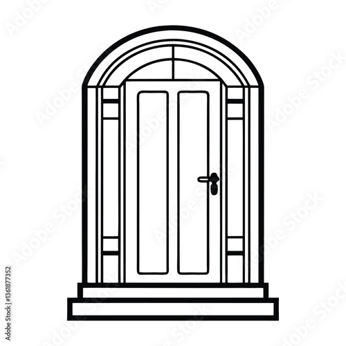 black and white door silhouette