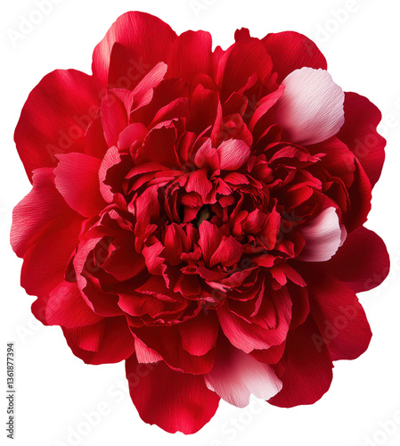 Fototapeta Naklejka Na Ścianę i Meble -  PNG Red peony flower with vibrant petals