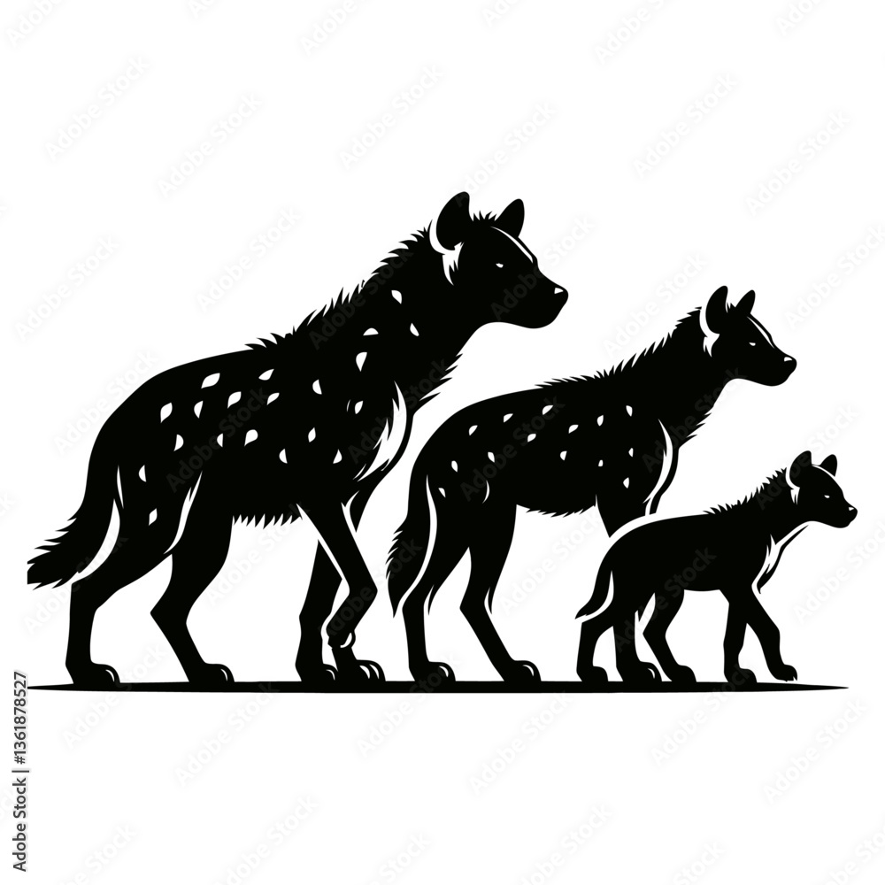 Fototapeta premium hyena black color vector 