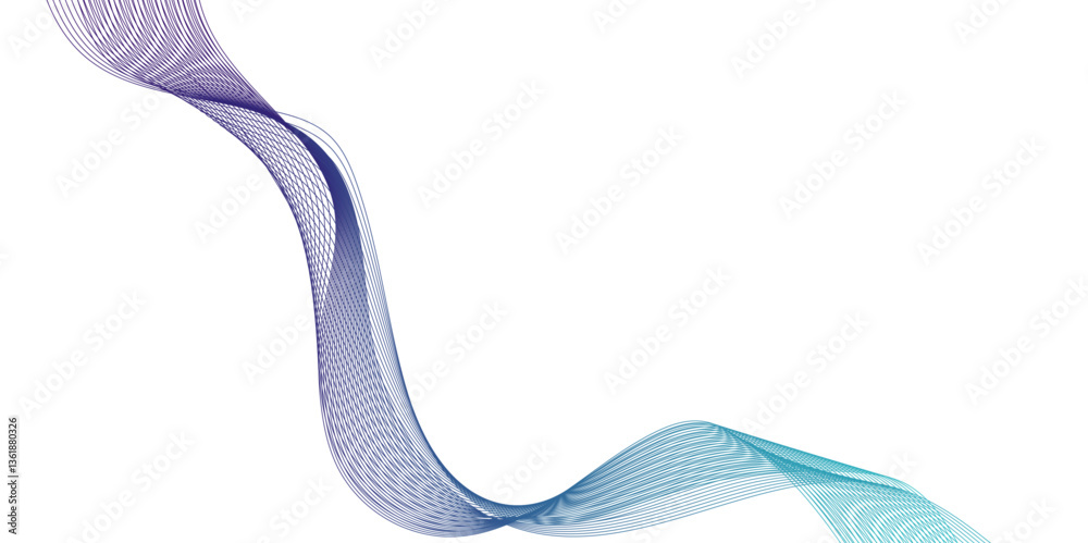 Fototapeta premium Abstract blue wave lines pattern for banner thin line wavy abstract vector background. curve wave seamless pattern wallpaper background, technology futuristic blue waves curve lines banner background.
