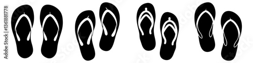 flip flops icon, flip flops silhouette vector illustration-simple silhouette illustration of flip flops, perfect for flip flops logos and icons