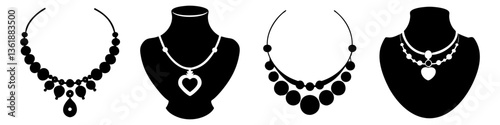 necklaces icon, necklaces silhouette vector illustration-simple silhouette illustration of necklaces, perfect for necklaces logos and icons